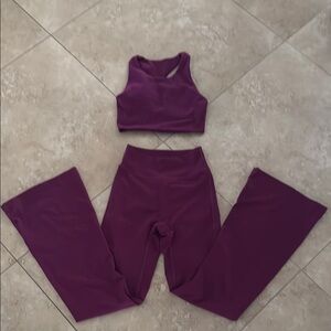 Purple Wide Leg Pants in Stretchy Athletic Fabric small